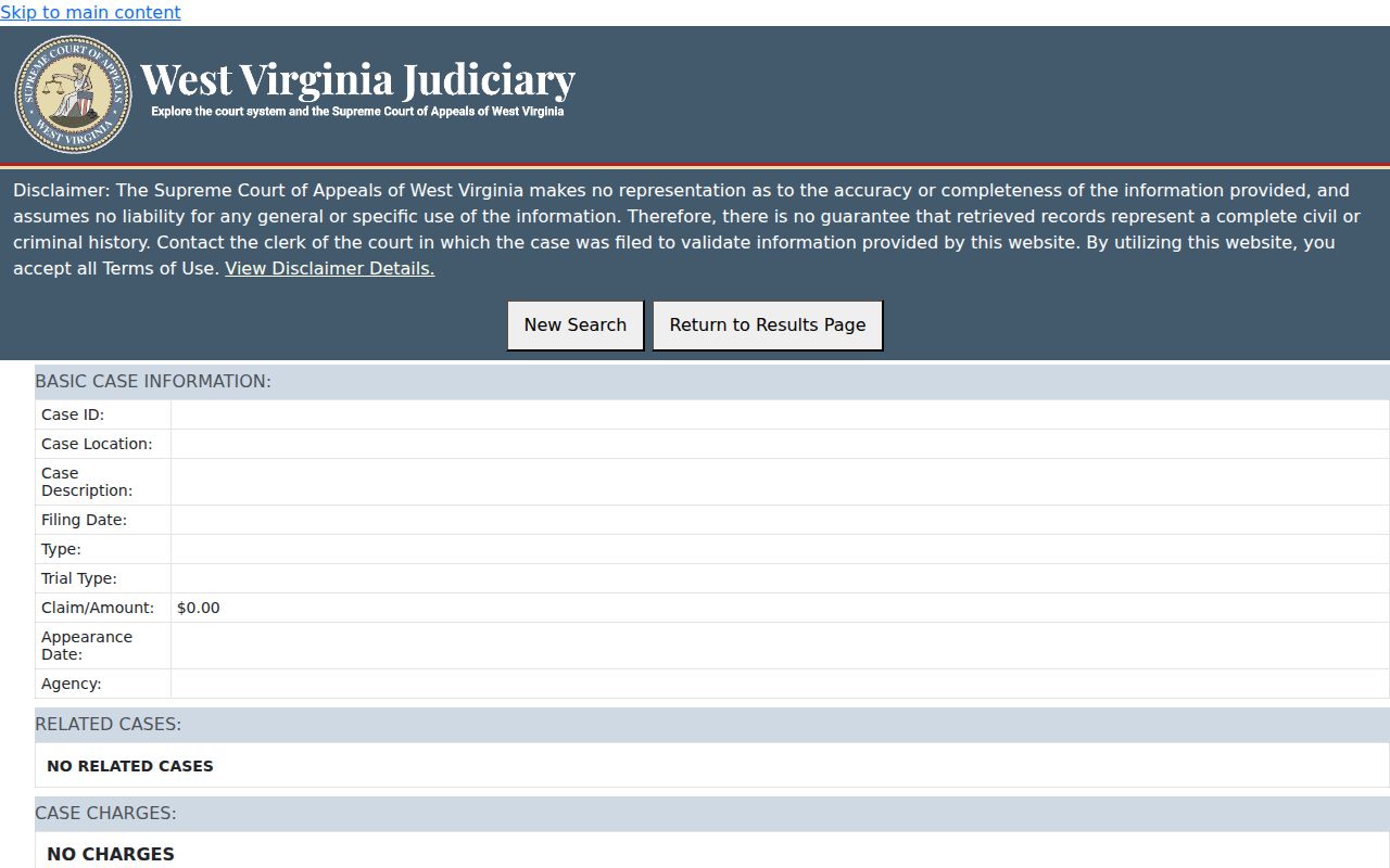 Wetzel County case search docket detail